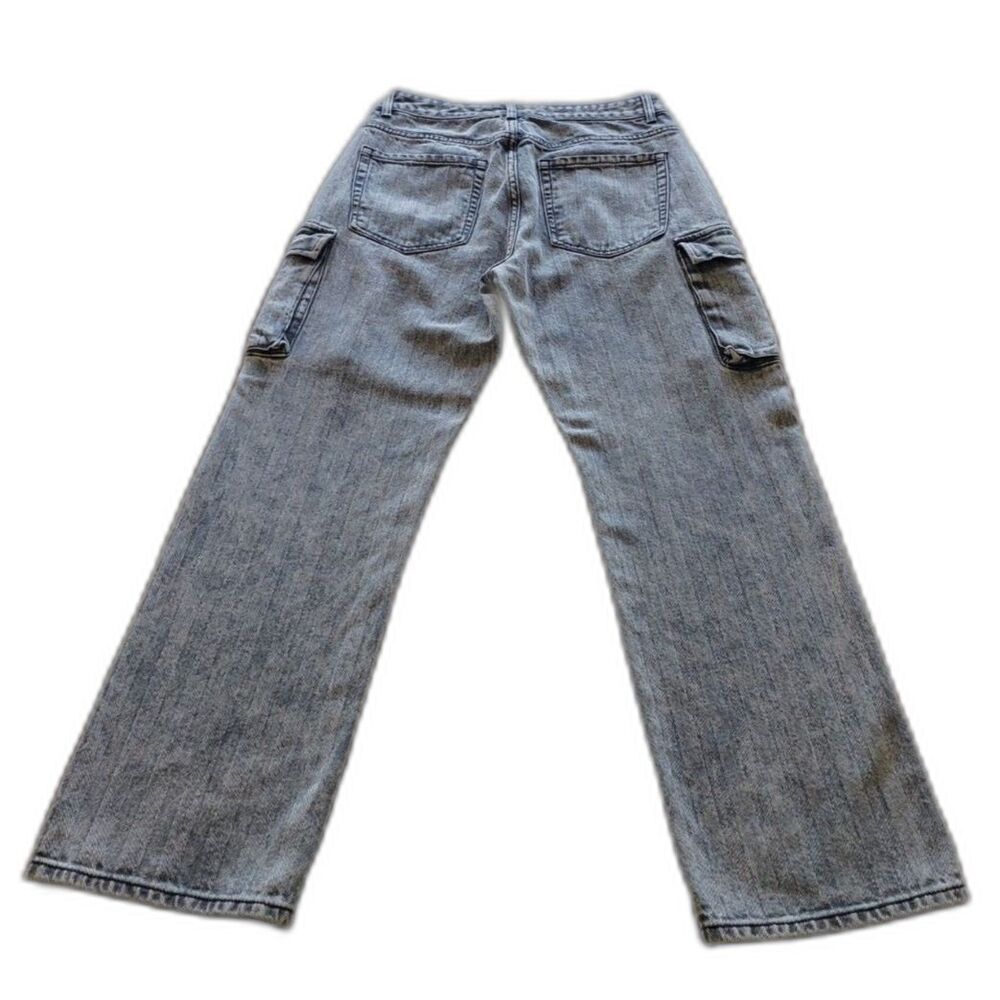 Quiksilver Waterman Grey Herringbone Chevron Twill Baggy Cargo Pants Sz 32 - Picture 3 of 9